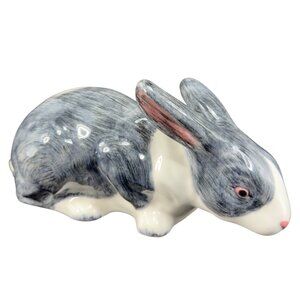 Vintage Italian Pottery Bunny Rabbit 12inch Ceramic Figurine Made In Italy VTG